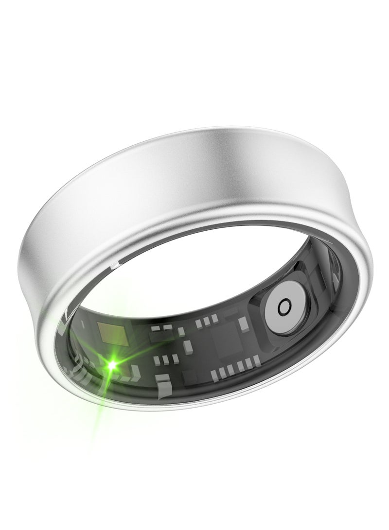 general خاتم ذكي لمراقبة معدل ضربات القلب، الأكسجين في الدم، النوم، حساب الحركة في جميع الأحوال الجوية، مراقبة الصحة على مدار 24 ساعة، حماية صحتك، خفيف ومريح، مقاوم للماء حتى 5ATM، تحكم بالصور، تصفح تيك توك بإيماءات اليد، فضي فرعي رقم T1/2 - Image 3